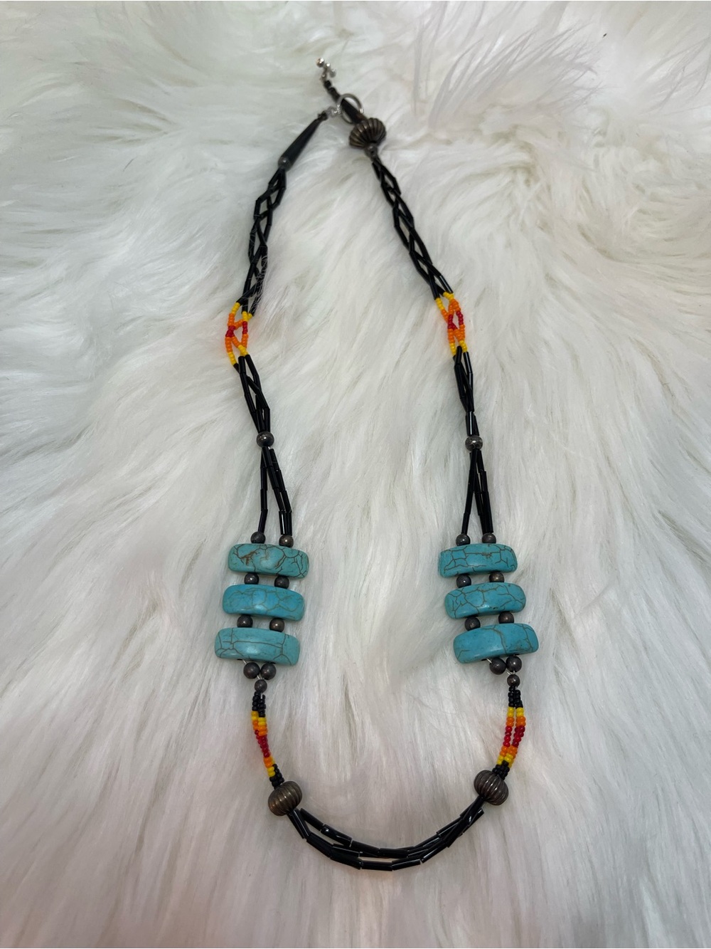 Turquoise Bead Pendant Multi-Strand Necklace - Women Jewelry